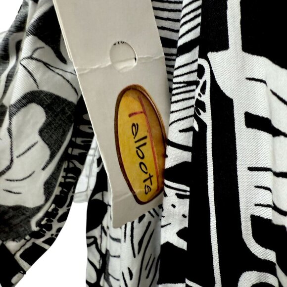 Vintage Talbots Long Skirt Size 10 Cotton Black White Coverup Midi Maxi NWT - Picture 9 of 10